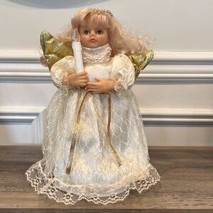 Vintage Animated Christmas Angel Motion-Ettes with Light up Candle & Plays Music